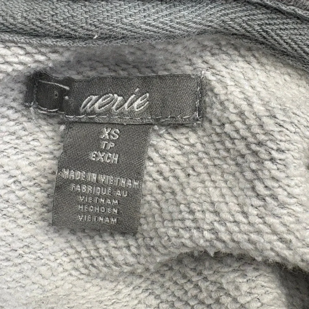 Aerie Cowl Neck Light Grey Cozy Gorpcore Oversized Athleisure Sweatshirt Sz XS‎